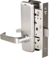 Best - Grade 1 Passage Lever Lockset - 2-3/4" Back Set, Keyless Cylinder, Brass Alloy, Satin Chrome Finish - Exact Industrial Supply