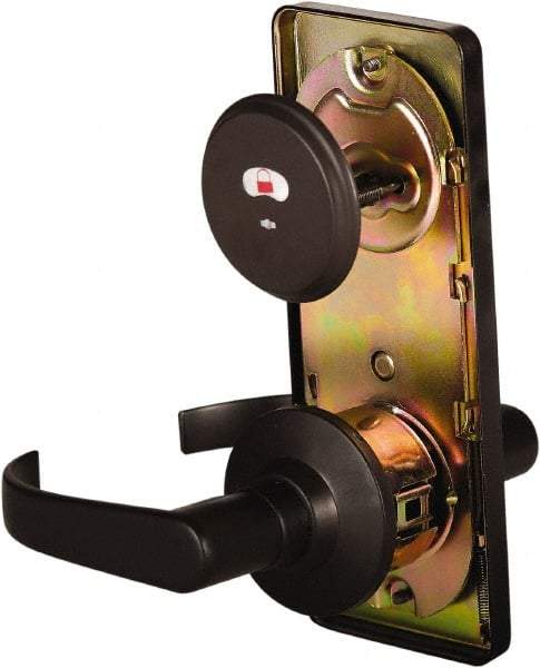 Stanley - Grade 2 Passage Lever Lockset - 2-3/4" Back Set, Keyless Cylinder, Brass Alloy, Oil Rubbed Bronze Finish - Exact Industrial Supply