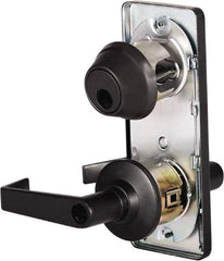 Stanley - Grade 2 Entry Lever Lockset - 2-3/4" Back Set, Key In Lever Cylinder, Brass Alloy, Oil Rubbed Bronze Finish - Exact Industrial Supply