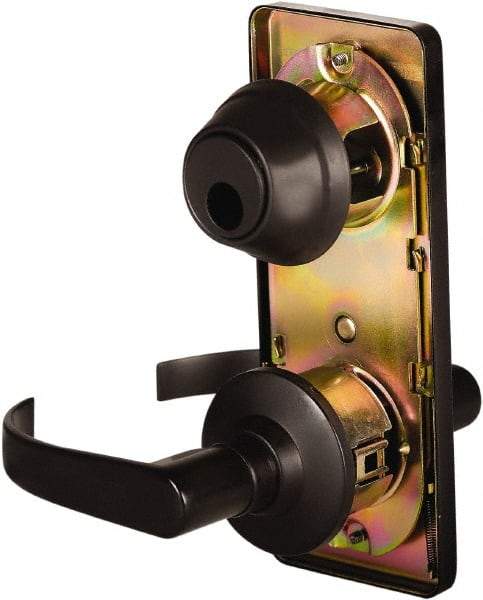 Stanley - Grade 2 Passage Lever Lockset - 2-3/4" Back Set, Keyless Cylinder, Brass Alloy, Oil Rubbed Bronze Finish - Exact Industrial Supply