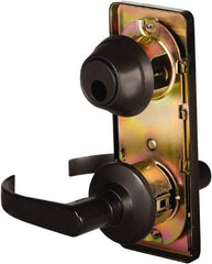 Stanley - Grade 2 Passage Lever Lockset - 2-3/4" Back Set, Keyless Cylinder, Brass Alloy, Oil Rubbed Bronze Finish - Exact Industrial Supply