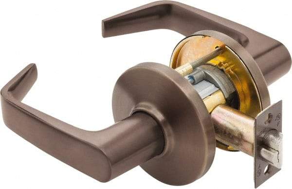 Best - Grade 1 Entrance Lever Lockset - 2-3/4" Back Set, Key In Lever Cylinder, Brass Alloy, Oil Rubbed Bronze Finish - Exact Industrial Supply