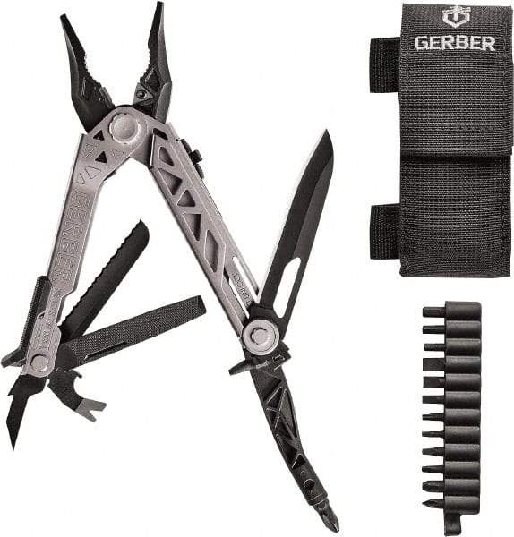 Gerber - 14 Piece, Center Drive Multi-Tool Set - Stainless Steel, 4-45/64" Closed Length - Exact Industrial Supply