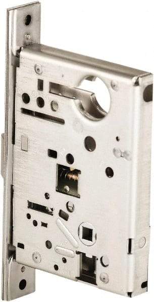 Stanley - Grade 1 All Purpose Lever Lockset - 2-3/4" Back Set, Best SFIC Cylinder, Brass Alloy, Satin Chrome Finish - Exact Industrial Supply