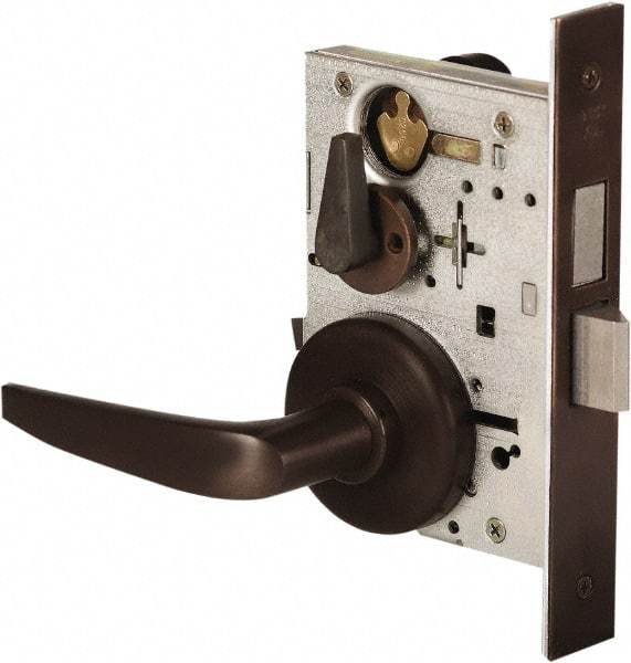 Stanley - Grade 1 Dormitory Lever Lockset - 2-3/4" Back Set, Best SFIC Cylinder, Brass Alloy, Oil Rubbed Bronze Finish - Exact Industrial Supply
