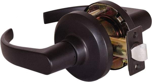 Stanley - Grade 1 Passage Lever Lockset - 2-3/4" Back Set, Keyless Cylinder, Brass Alloy, Oil Rubbed Bronze Finish - Exact Industrial Supply