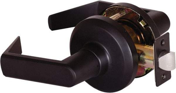 Stanley - Grade 1 Passage Lever Lockset - 2-3/4" Back Set, Keyless Cylinder, Brass Alloy, Oil Rubbed Bronze Finish - Exact Industrial Supply