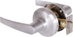 Stanley - Grade 1 Passage Lever Lockset - 2-3/4" Back Set, Keyless Cylinder, Brass Alloy, Satin Chrome Finish - Exact Industrial Supply