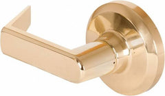 Stanley - Grade 1 Dummy Lever Lockset - 2-3/4" Back Set, Keyless Cylinder, Brass Alloy, Bright Brass Finish - Exact Industrial Supply