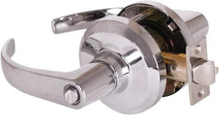 Stanley - Grade 1 Entrance Lever Lockset - 2-3/4" Back Set, Key In Lever Cylinder, Brass Alloy, Bright Chrome Finish - Exact Industrial Supply