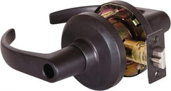 Stanley - Grade 1 Entrance Lever Lockset - 2-3/4" Back Set, Key In Lever Cylinder, Brass Alloy, Oil Rubbed Bronze Finish - Exact Industrial Supply