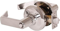 Stanley - Grade 1 Entrance Lever Lockset - 2-3/4" Back Set, Key In Lever Cylinder, Brass Alloy, Bright Chrome Finish - Exact Industrial Supply