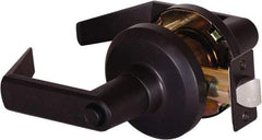 Stanley - Grade 1 Privacy Lever Lockset - 2-3/4" Back Set, Keyless Cylinder, Brass Alloy, Oil Rubbed Bronze Finish - Exact Industrial Supply