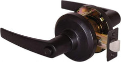 Stanley - Grade 1 Privacy Lever Lockset - 2-3/4" Back Set, Keyless Cylinder, Brass Alloy, Oil Rubbed Bronze Finish - Exact Industrial Supply