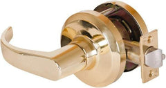 Stanley - Grade 1 Communicating Lever Lockset - 2-3/4" Back Set, Key In Lever Cylinder, Brass Alloy, Bright Brass Finish - Exact Industrial Supply