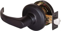 Stanley - Grade 1 Communicating Lever Lockset - 2-3/4" Back Set, Key In Lever Cylinder, Brass Alloy, Oil Rubbed Bronze Finish - Exact Industrial Supply