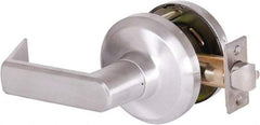 Stanley - Grade 1 Communicating Lever Lockset - 2-3/4" Back Set, Key In Lever Cylinder, Brass Alloy, Satin Chrome Finish - Exact Industrial Supply