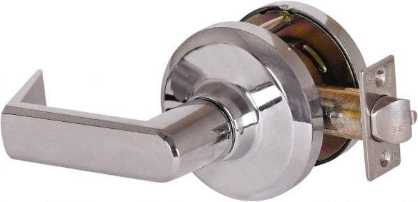Stanley - Grade 1 Communicating Lever Lockset - 2-3/4" Back Set, Key In Lever Cylinder, Brass Alloy, Bright Chrome Finish - Exact Industrial Supply