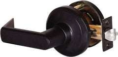 Stanley - Grade 1 Communicating Lever Lockset - 2-3/4" Back Set, Key In Lever Cylinder, Brass Alloy, Oil Rubbed Bronze Finish - Exact Industrial Supply