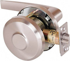 Stanley - Grade 1 Communicating Lever Lockset - 2-3/4" Back Set, Key In Lever Cylinder, Brass Alloy, Satin Nickel Finish - Exact Industrial Supply