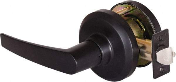 Stanley - Grade 1 Communicating Lever Lockset - 2-3/4" Back Set, Key In Lever Cylinder, Brass Alloy, Oil Rubbed Bronze Finish - Exact Industrial Supply