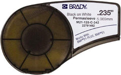 Brady - 0.235" Wide, White Heat Shrinkable Polyolefin Heat Shrink Tubing - For BMP21 Plus Portable Label Printer - Exact Industrial Supply