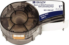 Brady - 1" Wide, Translucent & White Vinyl Labels - For BMP21 Plus Portable Label Printer, IDPAL Handheld Label Maker - Exact Industrial Supply
