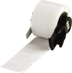Brady - 3/4" Wide x 1" Long, Clear/White Vinyl Cable Tag - For BMP61 Labeling System, BMP71 Label Printer, TLS 2200 Thermal Labeling System, TLS-pc Link Thermal Labeling System - Exact Industrial Supply