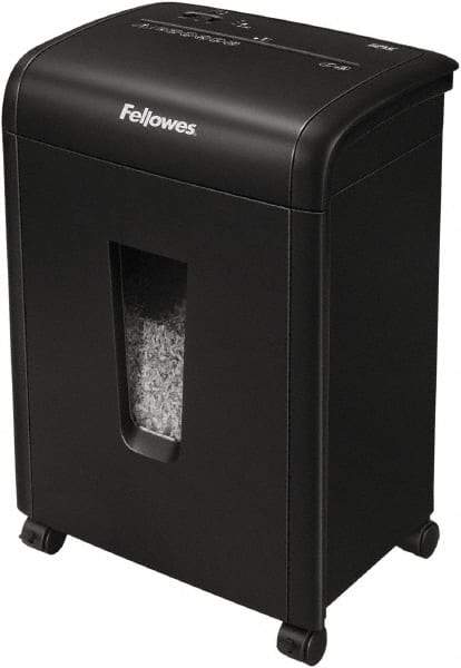 FELLOWES - 7/64 x 25/64" Strip, 10 Sheet Cross Cut Micro Cut Shredder - 13-3/4" Long x 18-3/4" Wide x 10.43" High, Level 4 Security, 5 Gal Wastebasket - Exact Industrial Supply