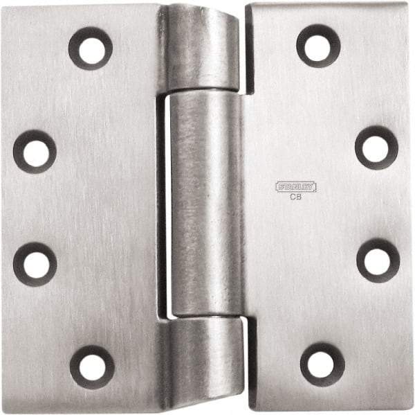 Stanley - 4-1/2" Long x 4-1/2" Wide 304 Stainless Steel Full Mortise Hinge - Prime Coat Gray Finish, 3 Knuckles, 8 Holes - Exact Industrial Supply