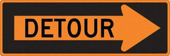 NMC - "Right Detour Inside", 30" Wide x 30" High, Aluminum Traffic Control Signs - 0.08" Thick, Black on Orange, High Intensity Reflectivity, Diamond, Post Mount - Exact Industrial Supply