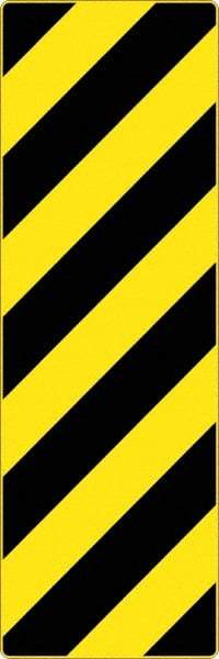 NMC - "Chevron", 12" Wide x 36" High, Aluminum Warning & Safety Reminder Signs - 0.08" Thick, Black on Yellow, High Intensity Reflectivity, Rectangle, Post Mount - Exact Industrial Supply