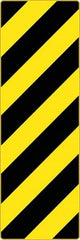 NMC - "Chevron", 12" Wide x 36" High, Aluminum Warning & Safety Reminder Signs - 0.08" Thick, Black on Yellow, High Intensity Reflectivity, Rectangle, Post Mount - Exact Industrial Supply