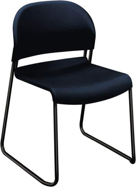 Hon - Polymer Blue Stacking Chair - Black Frame, 21" Wide x 21-1/2" Deep x 31" High - Exact Industrial Supply