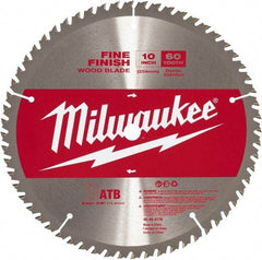 Milwaukee Tool - 10" Diam, 5/8" Arbor Hole Diam, 60 Tooth Wet & Dry Cut Saw Blade - Carbide-Tipped, Crosscut Action, Standard Round Arbor - Exact Industrial Supply