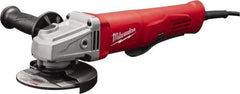 Milwaukee Tool - 4-1/2" Wheel Diam, 12,000 RPM, Corded Angle & Disc Grinder - 5/8-11 Spindle - Exact Industrial Supply