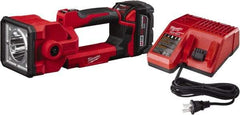 Milwaukee Tool - 18 Volts, 1250 Lumens, Cordless Work Light - Red, 7 hr Run Time - Exact Industrial Supply