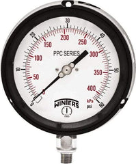 Winters - 4-1/2" Dial, 1/4 Thread, 0-60 Scale Range, Pressure Gauge - Bottom Connection Mount, Accurate to ±0.5% of Scale - Exact Industrial Supply