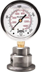 Winters - 2-1/2" Dial, 1/4 Thread, 0-160 Scale Range, Pressure Gauge - Bottom Connection Mount, Accurate to 1.5% of Scale - Exact Industrial Supply