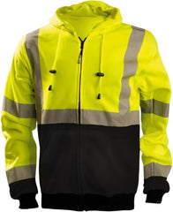 OccuNomix - Size L Hi-Viz Yellow & Black Cold Weather Sweatshirt - Exact Industrial Supply