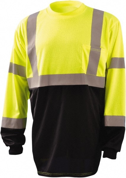 OccuNomix - Size 3XL Hi-Viz Yellow & Black High Visibility Long Sleeve T-Shirt - Exact Industrial Supply