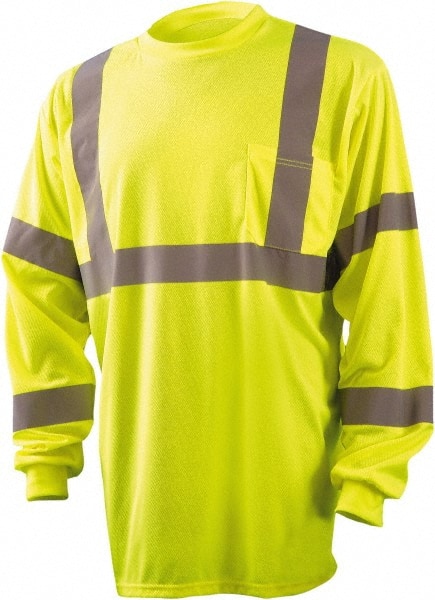 OccuNomix - Size 5XL Hi-Viz Yellow High Visibility Long Sleeve T-Shirt - Exact Industrial Supply