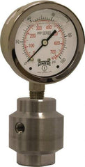 Winters - 4" Dial, 1/2 Thread, 0-60 Scale Range, Pressure Gauge - Bottom Connection Mount, Accurate to 1% Full-Scale of Scale - Exact Industrial Supply