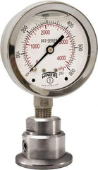 Winters - 2-1/2" Dial, 1/4 Thread, 0-100 Scale Range, Pressure Gauge - Bottom Connection Mount, Accurate to 1.5% of Scale - Exact Industrial Supply
