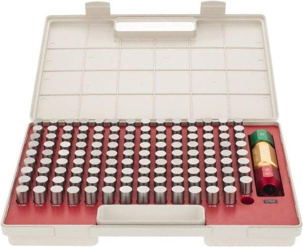 SPI - 125 Piece, 0.626-0.75 Inch Diameter Plug and Pin Gage Set - Plus 0.0002 Inch Tolerance, Class ZZ - Exact Industrial Supply