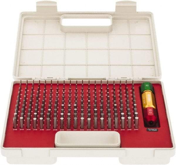 SPI - 190 Piece, 0.061-0.25 Inch Diameter Plug and Pin Gage Set - Plus 0.0002 Inch Tolerance, Class ZZ - Exact Industrial Supply