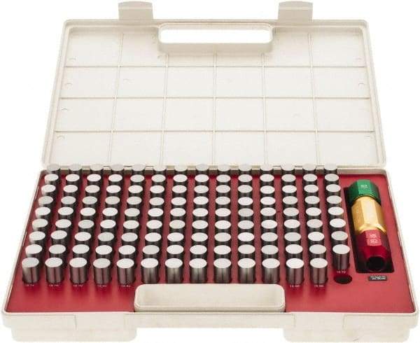 SPI - 125 Piece, 16.5-18.98mm Diameter Plug and Pin Gage Set - Minus 0.005mm Tolerance, Class ZZ - Exact Industrial Supply