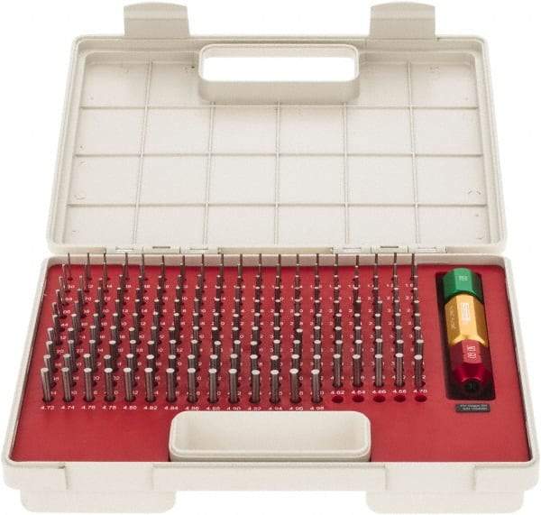 SPI - 185 Piece, 1.3-4.98mm Diameter Plug and Pin Gage Set - Minus 0.005mm Tolerance, Class ZZ - Exact Industrial Supply