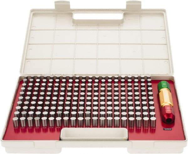 SPI - 200 Piece, 10-13.98mm Diameter Plug and Pin Gage Set - Minus 0.005mm Tolerance, Class ZZ - Exact Industrial Supply