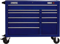 Proto - 23,105 Lb Capacity, 10 Drawer Mobile Power Workstation - 50" Wide x 25-1/4" Deep x 41" High, Steel, Blue - Exact Industrial Supply